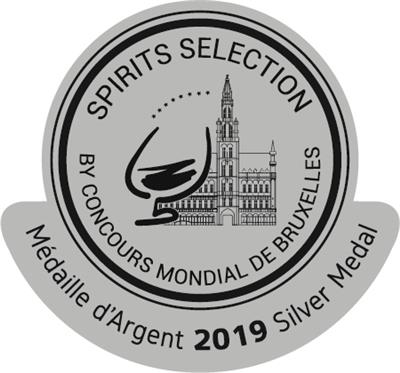2019比利時布魯塞爾世界烈酒競賽2019 Spirits Selection by Concours Mondial de Bruxelles－銀牌Silver Medal